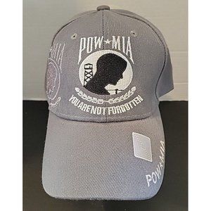 POW MIA Baseball Cap Hat Gray And White You Are Not Forgotten New
